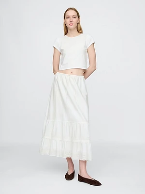 Easy Tiered Eyelet Maxi Skirt