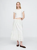 Easy Tiered Eyelet Maxi Skirt