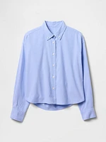 Organic Cotton Oxford Cropped Big Shirt