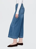 High Rise Denim Culotte Jeans