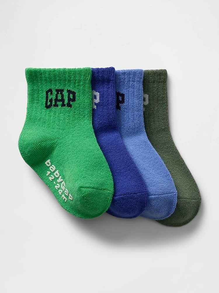 Baby & Toddler Logo Quarter Crew Socks (4-Pack