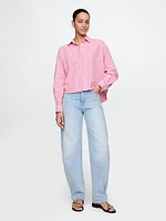 Organic Cotton Oxford Cropped Big Shirt