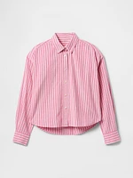 Organic Cotton Oxford Cropped Big Shirt