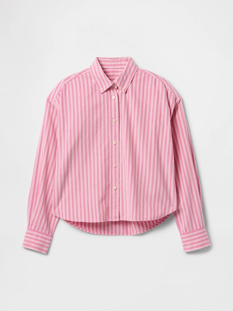 Organic Cotton Oxford Cropped Big Shirt