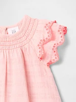 Baby Flutter-Sleeve Cotton Dress