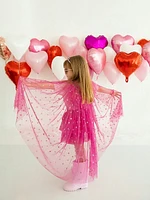 Sweet Wink Glitter Heart Valentines Day Cape