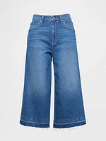 High Rise Denim Culotte Jeans