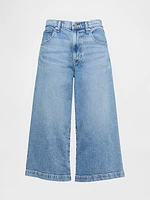 High Rise Denim Culotte Jeans