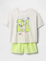 Kids Recycled PJ Shorts Set