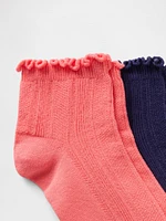 Ruffle-Trim Ankle Socks (2-Pack