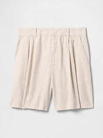 365 High Rise Linen-Blend Shorts