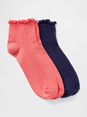 Ruffle-Trim Ankle Socks (2-Pack