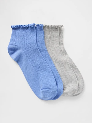 Ruffle-Trim Ankle Socks (2-Pack