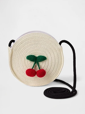 Kids Cherry Straw Bag