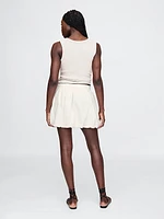 Linen-Blend Bubble Mini Skirt