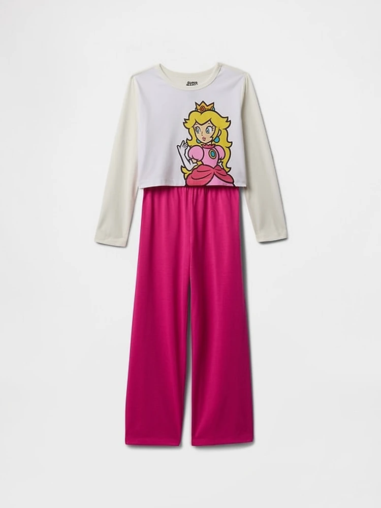 Kids Cropped Princess Peach Recycled PJ Set