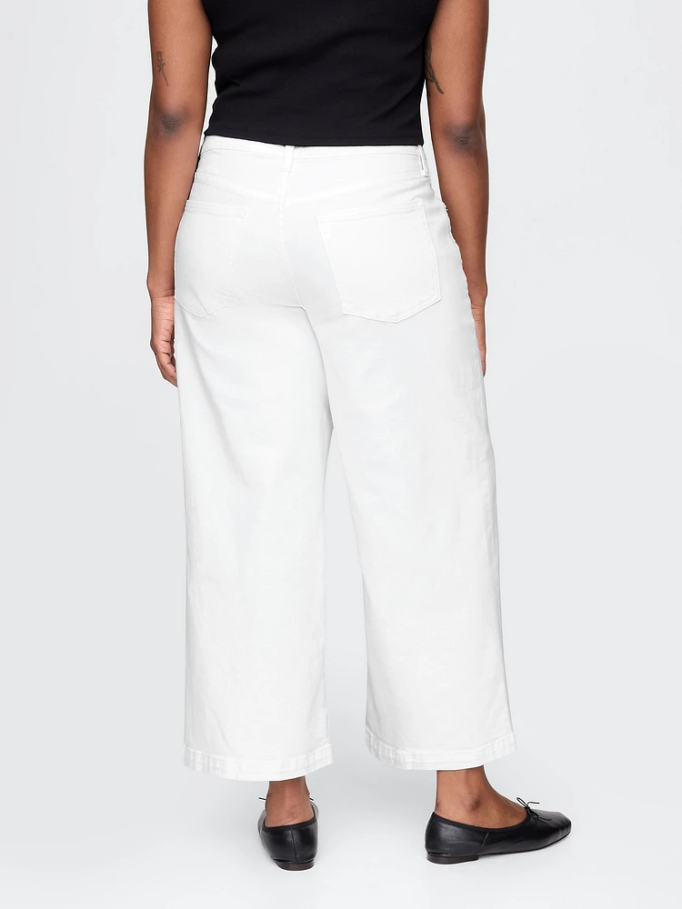 High Rise Stride Wide-Leg Ankle Jeans