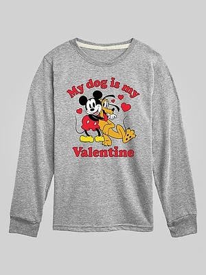 Toddler Disney My Dog Is Valentine Long Sleeve Graphic Tee