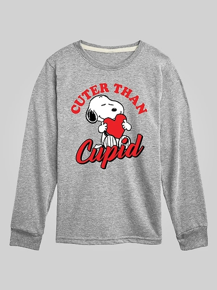 Toddler Peanuts Valentines Cuter Than Cupid Long Sleeve Graphic Tee