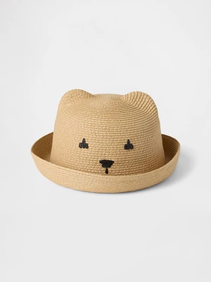 Toddler Straw Bear Hat