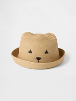 Toddler Straw Bear Hat
