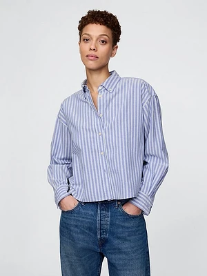 Organic Cotton Oxford Cropped Big Shirt