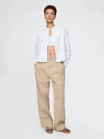 Organic Cotton Oxford Cropped Big Shirt