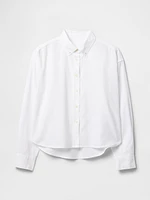 Organic Cotton Oxford Cropped Big Shirt