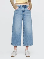 High Rise Denim Culotte Jeans