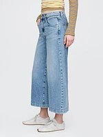 High Rise Denim Culotte Jeans