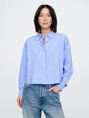 Organic Cotton Oxford Cropped Big Shirt