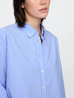 Organic Cotton Oxford Cropped Big Shirt