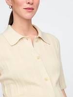 Maternity Rib Polo Shirt