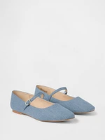 Vegan Suede Mary Jane Flats