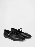 Vegan Suede Mary Jane Flats