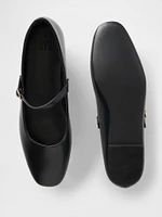 Vegan Suede Mary Jane Flats