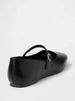 Vegan Suede Mary Jane Flats