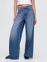 Mid Rise Cargo Baggy Jeans