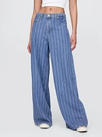 Mid Rise Cargo Baggy Jeans
