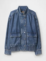 UltraSoft Denim Bomber Jacket