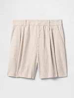 365 High Rise Linen-Blend Shorts