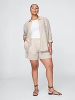 365 High Rise Linen-Blend Shorts