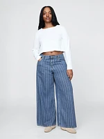 Mid Rise Cargo Baggy Jeans