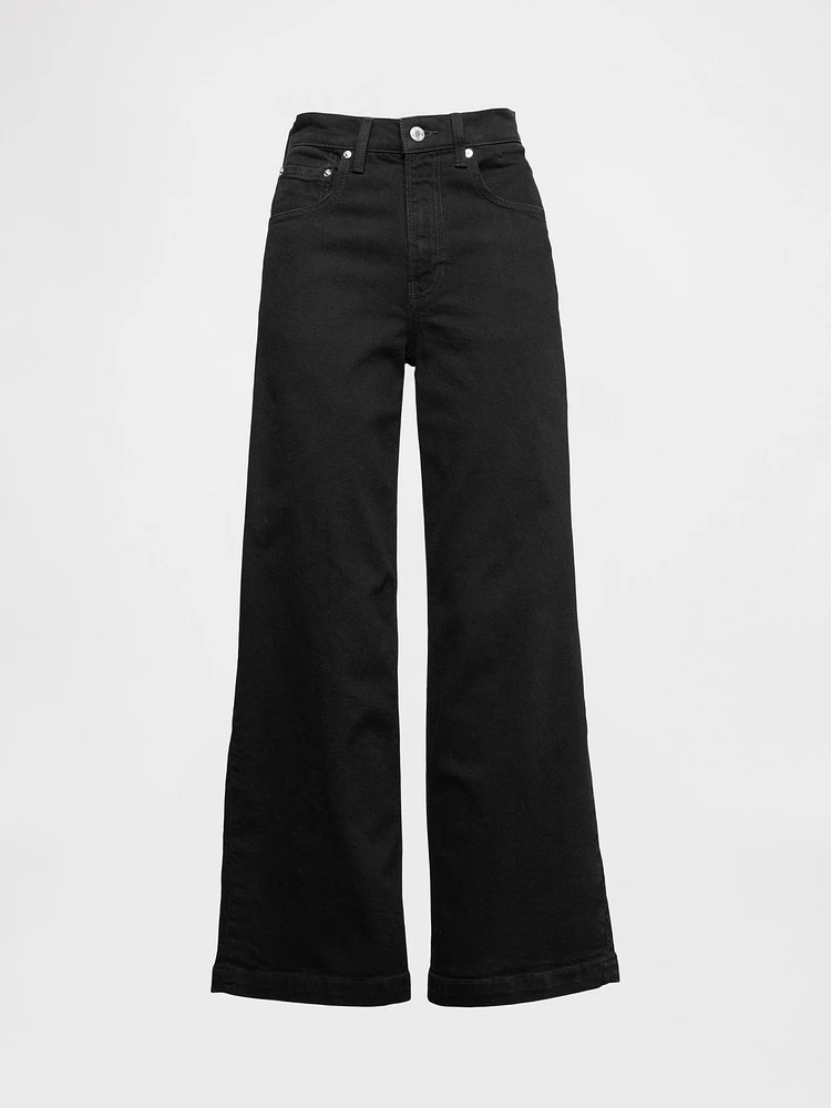 High Rise Stride Wide-Leg Ankle Jeans