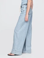 Mid Rise Cargo Baggy Jeans