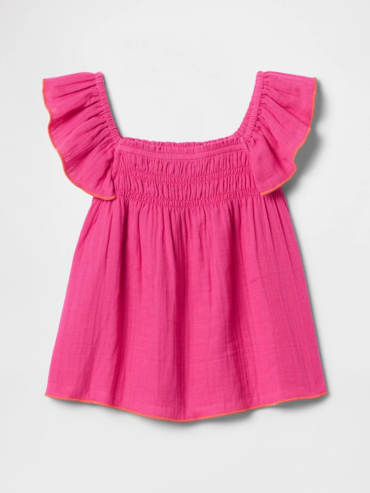 Baby & Toddler Denim Ruffle Top