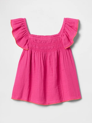 Baby & Toddler Denim Ruffle Top
