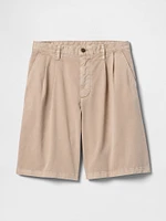 Pleated Khaki Shorts