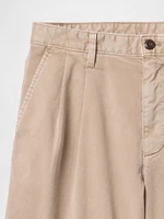 Pleated Khaki Shorts
