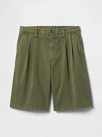 Pleated Khaki Shorts